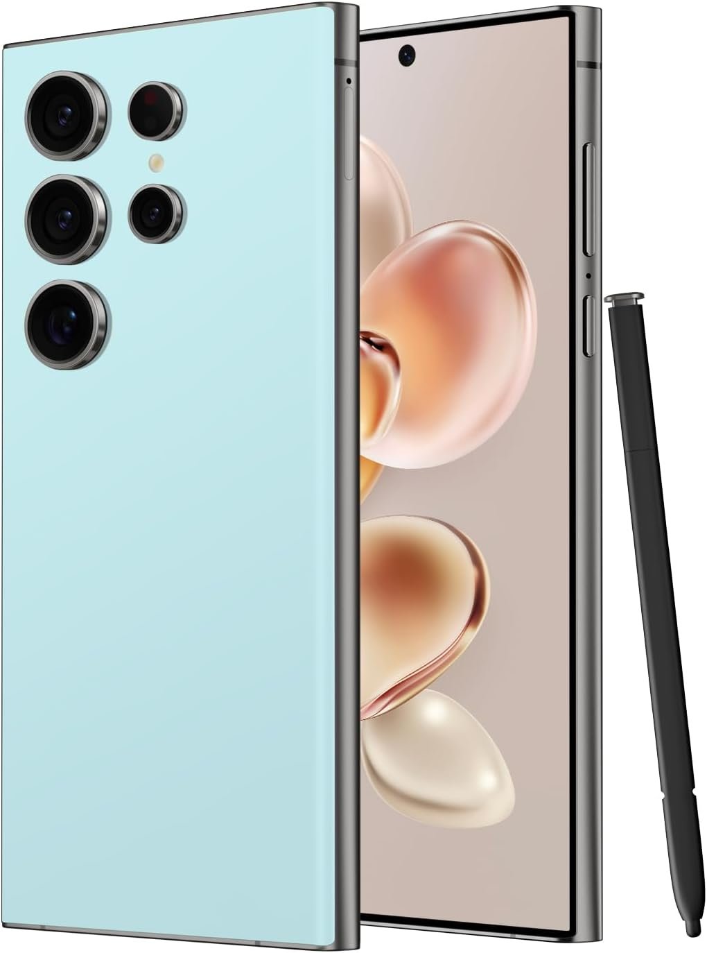 I24 Ultra Unlocked Smartphone,6GB+256GB Built in Pen with128GB Memory Card Cell Phone Android 13, 6.8″ HD Screen Unlocked Cell Phone, 6800mAh, 48MP+108MP Dual Camera/Fingerprint Lock (Cyan)