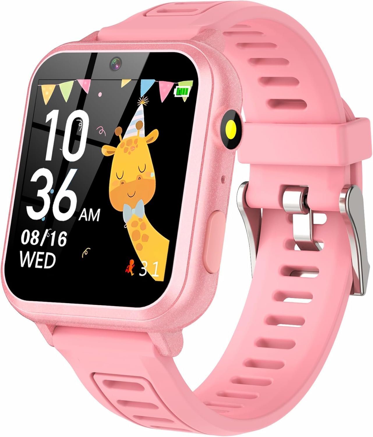 Kids Smart Watch Gift for Girls Age 3-12 Kids Watches 24 Games Touch Screen Music Player Camera Alarm Clock Calculator Flashlight 12/24 hr Educational Toys Birthday Gifts for Girls Ages 6 7 8 9 10
