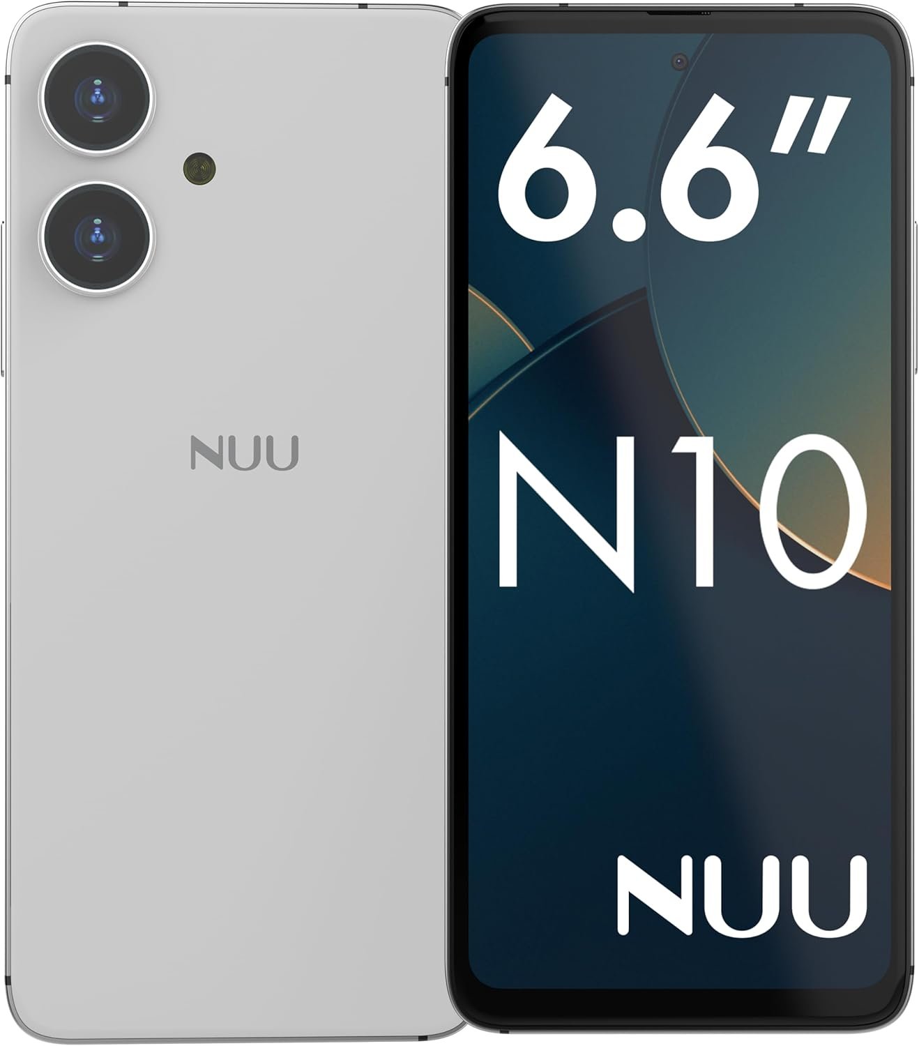 NUU N10 Basic Cell Phone for T-Mobile, Mint, Metro, Qlink, Tello and More 4GB/128GB, Perfect for Teenagers, Dual SIM 4G, Octa-Core 6.6″ 90Hz HD+, Unlocked Phones Android Phone 14, US Warranty (White)