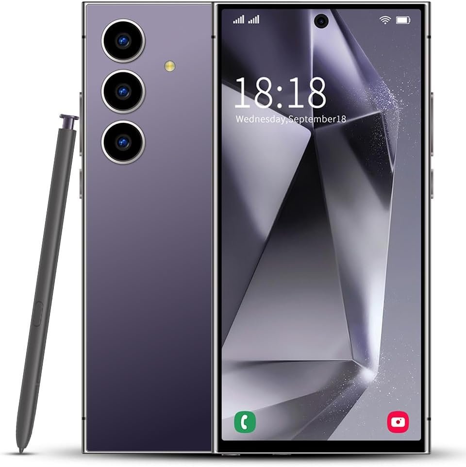 S25 5G Smartphone,256GB Cellphone,Unlocked Android 13.0,64MP Zoom Cameras 6.8’’HD Screen,6800mAh Long Battery Life,Dual SIM/Stylus/US Version Dumb Phone(Titanium Purple)