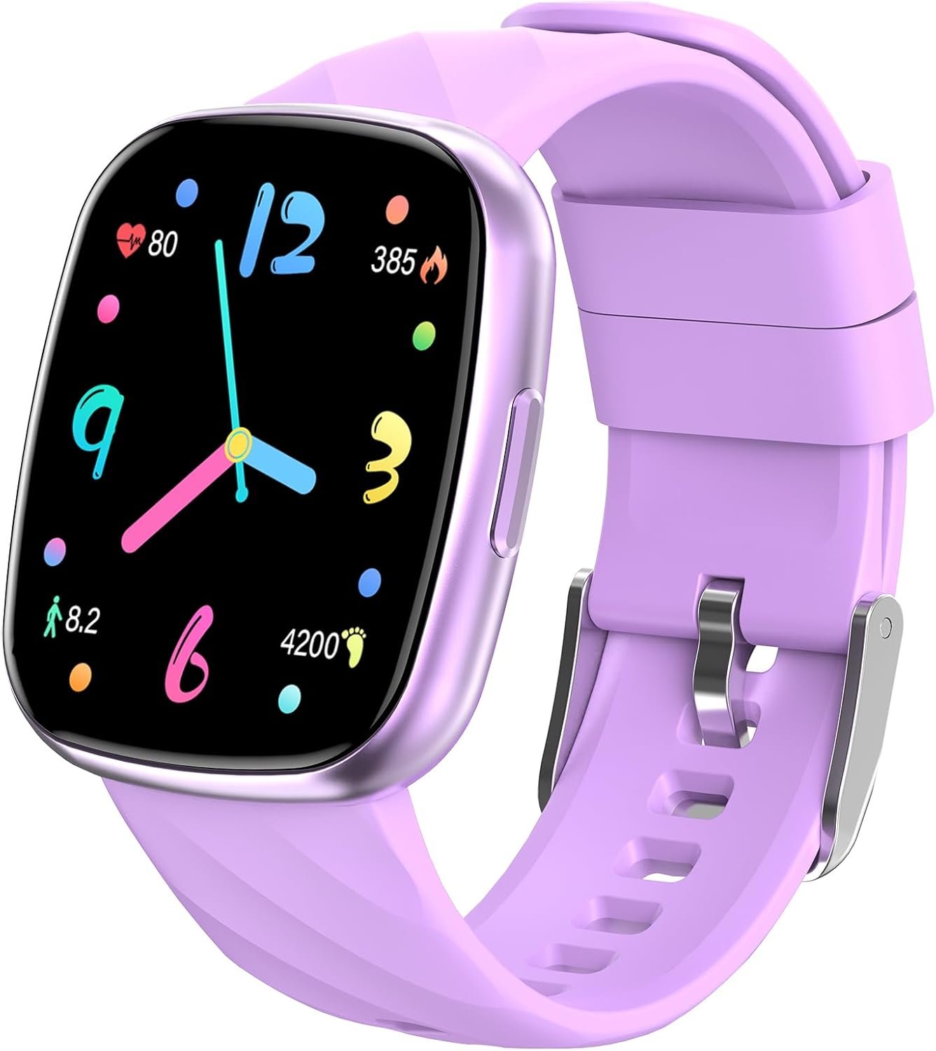 Smart Watch for Kids Fitness Activity for Teenage with 100+ Sport Mode Sleep Pedometers Calorie Alarm DIY Wallpapers HD Touchscreen Kids Smartwatch Fun Birthday Idea for Boys and Girls(Purple)