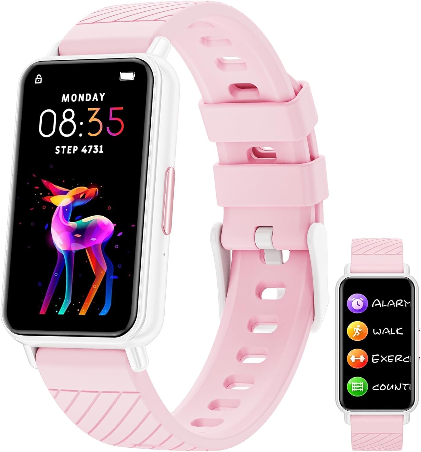 Smart Watch for Kids, Smart Watches Boys Girls with 24/7 Heart Rate|Sleep Monitor|Sports, Kids Activity Tracker, Gifts for Ages 6-12 (Pink)