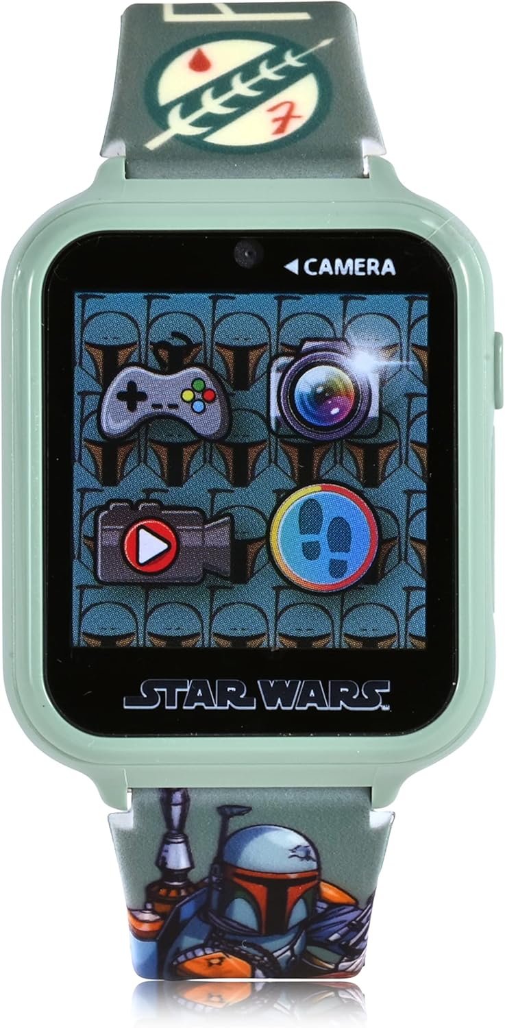 Smart Watch for Kids – Boba Fett Star Wars Kids Watch with Camera, Games, Voice Recorder, Pedometer, Calculator – Interactive Girls and Boys Watch Ideal for School, Everyday Wear (BOB4001)