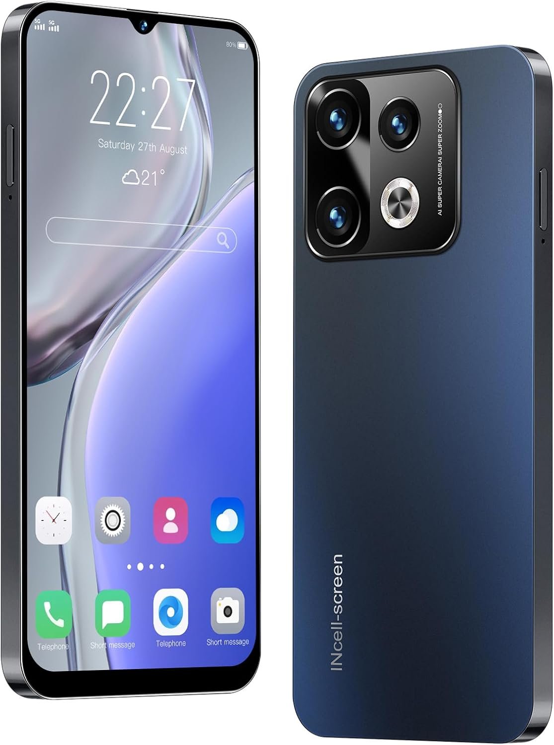 VwWv SIM Free Unlocked Mobile Phones, 4G Dual SIM 6.3” Cheap Smartphone with 4300mAh, 3GB RAM+32GB ROM,256GB Extension, Android 12.0 OS, Daul Camera,GPS, Face ID,Global version (Note40Pro+ Black)