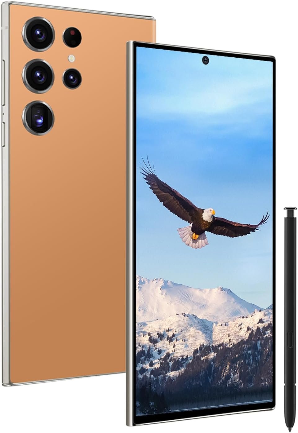 for A24 Ultra Cell Phone, Smartphone Unlocked Android, US Version, Long Life 6800mAh, S Pen,6+256GB Android 13 with 128GB Memory Card,6.82HD Screen,Dual SIM, Build-in Pen Phone (Orange)