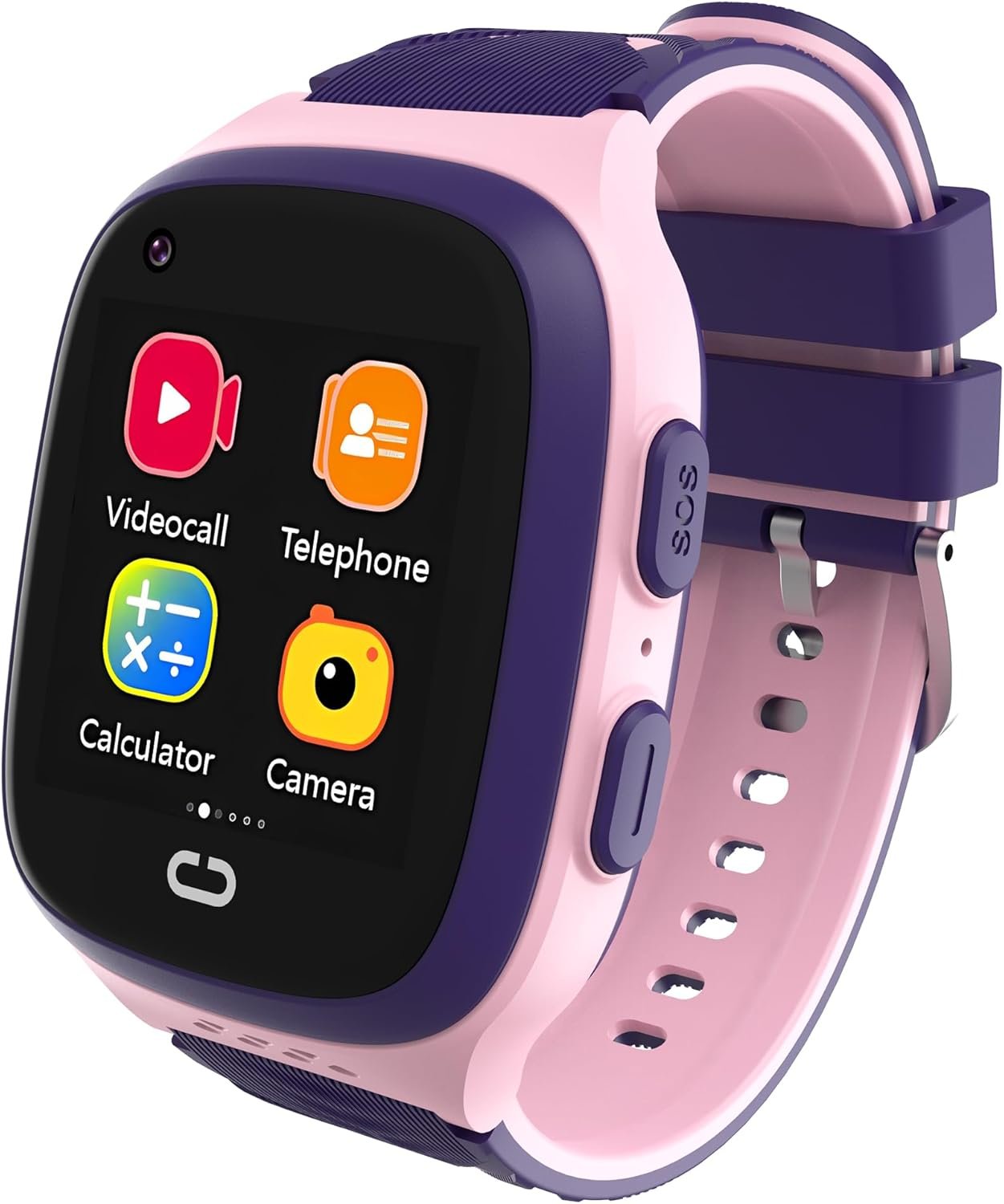 4G Kids Smart Watch for Girls with GPS Tracker SIM Card WiFi Location Cell Phone SOS Calling Waterproof Voice Chat Alarm Clock for Ages 5-12 Kids Birthday Gifts (Pink)