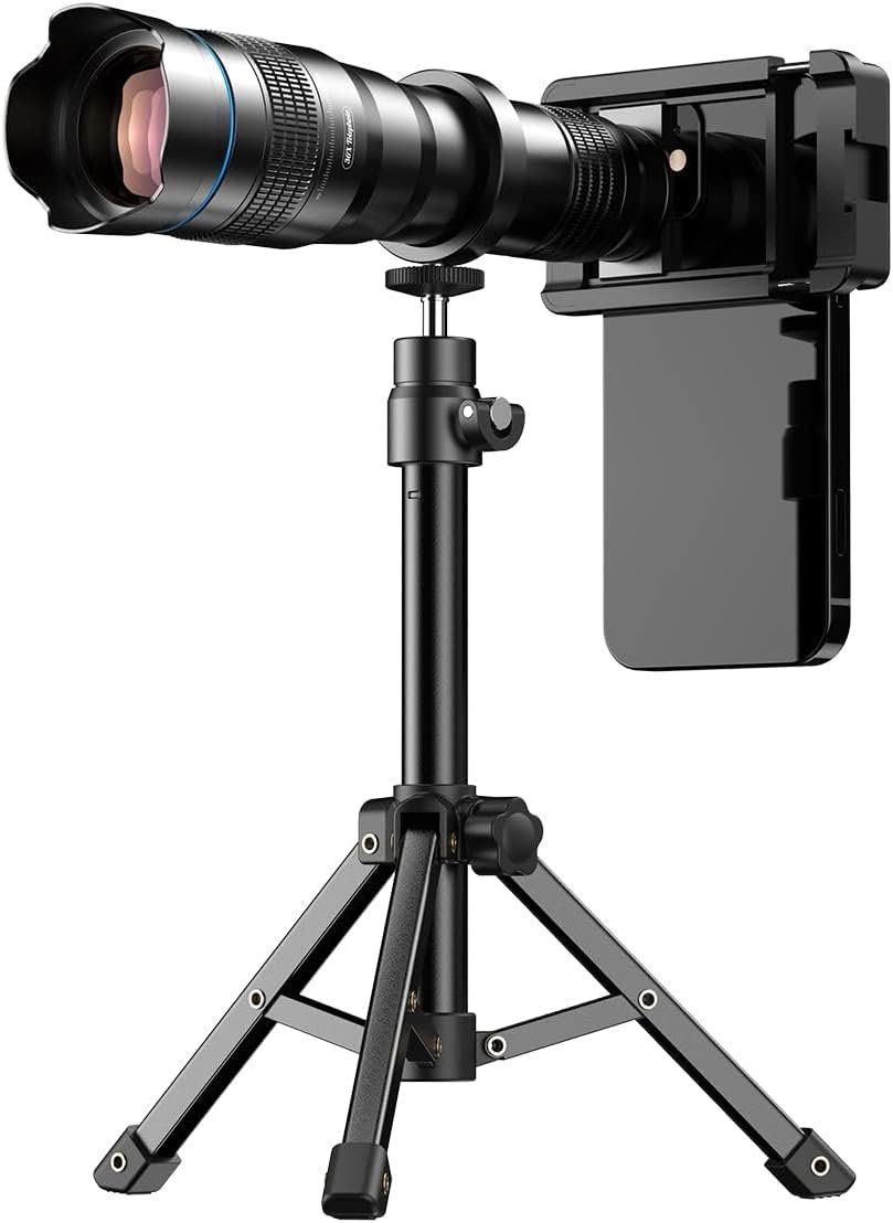 APEXEL High Power 36X HD Telephoto Lens, Telephoto Mobile Cell Phone Lens with Tripod for iPhone 16/15/14/13 Pro, Samsung and Most Smartphone