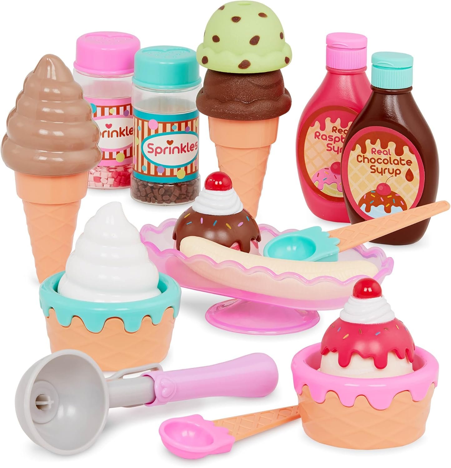 Battat- Play Circle- Toy Food – Ice Cream Set – Kitchen Accessories For Kids- Pretend Play- Sweet Treats Ice Cream Parlour- 3 years + (21 Pcs)