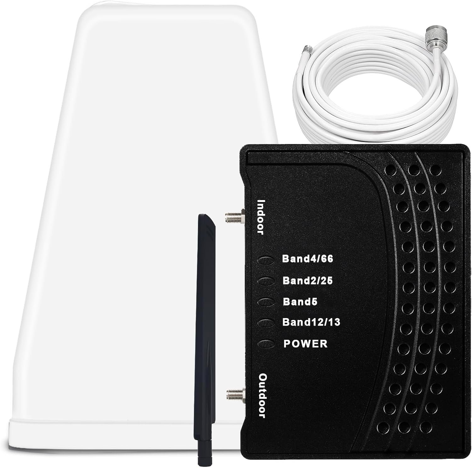 Cell Phone Booster for Home & Office,Up to 2,000 sq ft,Cell Phone Signal Booster with Band 66/25/2/4/5/12/13/17,Boost 5G 4G Data for All U.S. Carriers FCC Approved Cell Booster
