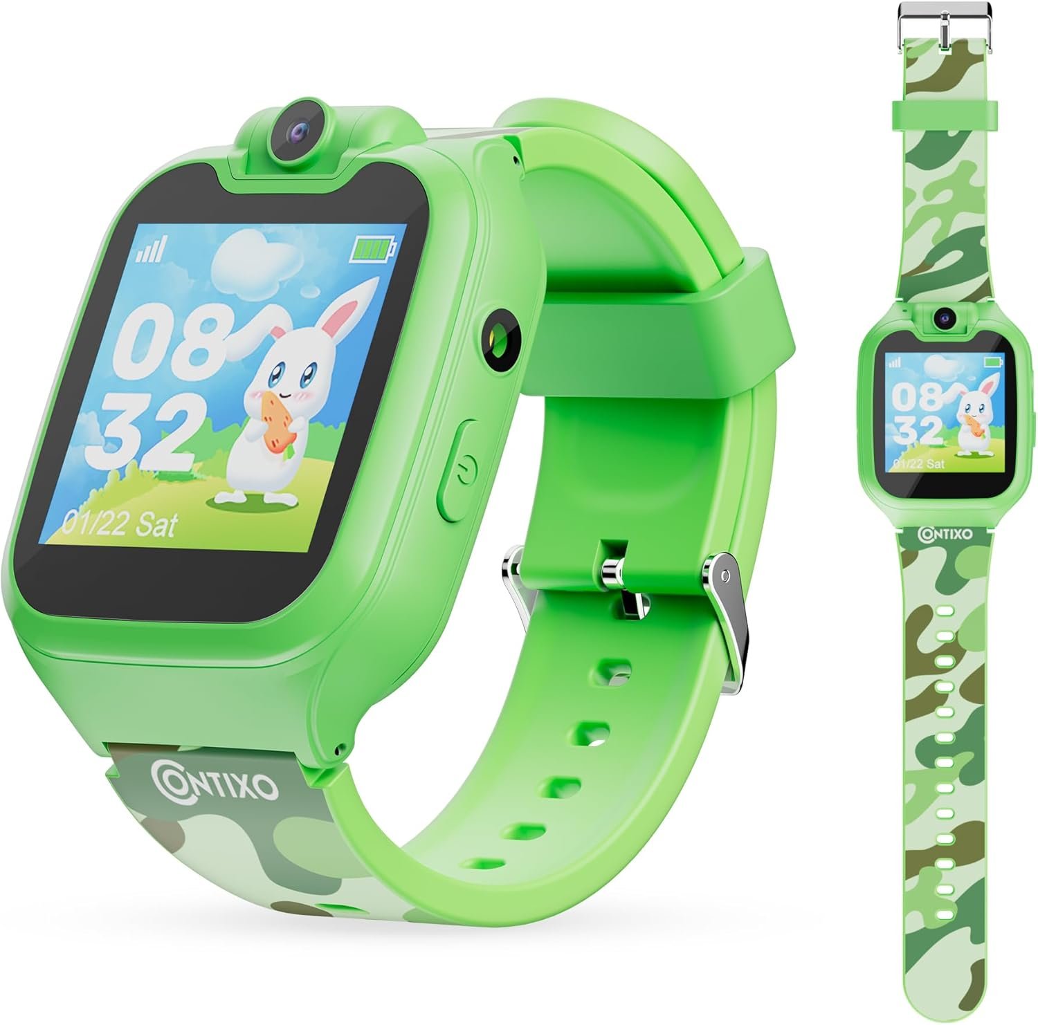 Contixo Kids Smartwatch – Educational Watch with Games, Camera, Music Player, Alarm, Customizable Wallpaper – for Boys & Girls Ages 4-12 (Green)