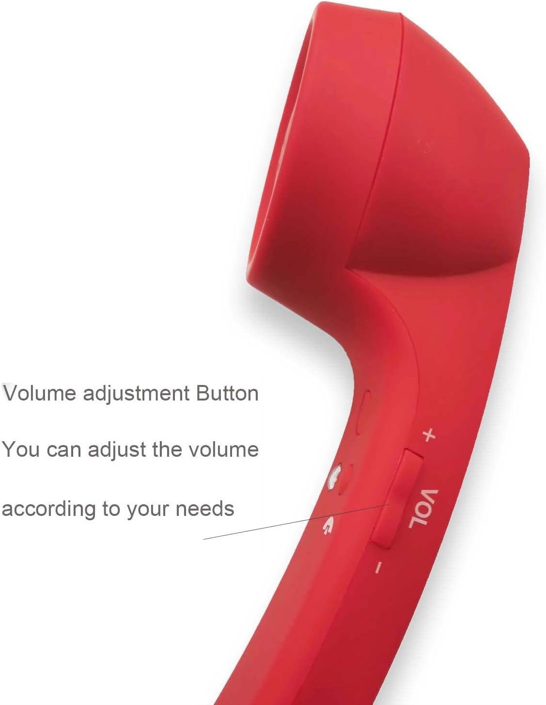 Wireless Retro Telephone Handset and Wire Radiation-Proof Handset Receivers Headphones for a Mobile Phone with Comfortable Call (Red)