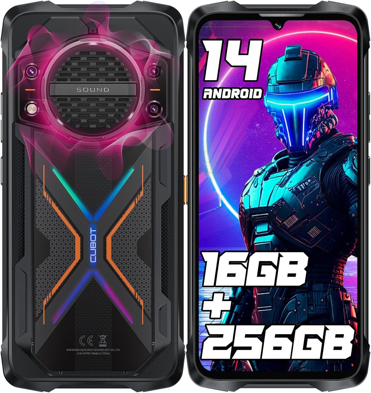 CUBOT Kingkong Power 3 Rugged Phone Unlocked-16GB+256GB Cell Phone,10200mAh(33w) Battery, 6.72”FHD+120Hz Screen Smartphone,123dB Speaker,100MP+32MP Camera, 4G Dual SIM Andiord 14/IP68/IP69K/NFC/GPS