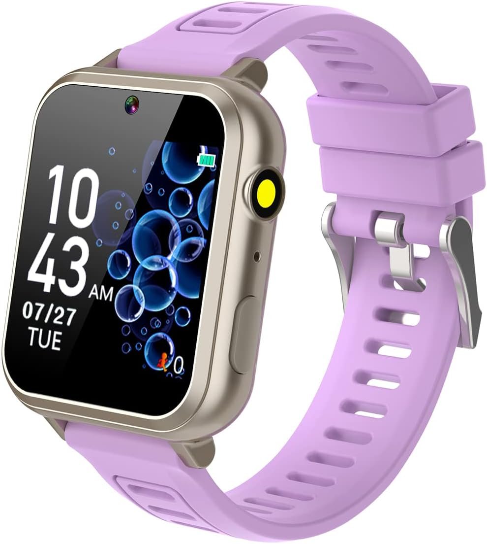 Kids Smart Watches Girls with 24 Puzzle Games HD Camera Video Music Player Pedometer Flashlight 12/24 hr Kids Watches Gift for 4-12 Year Old Girls