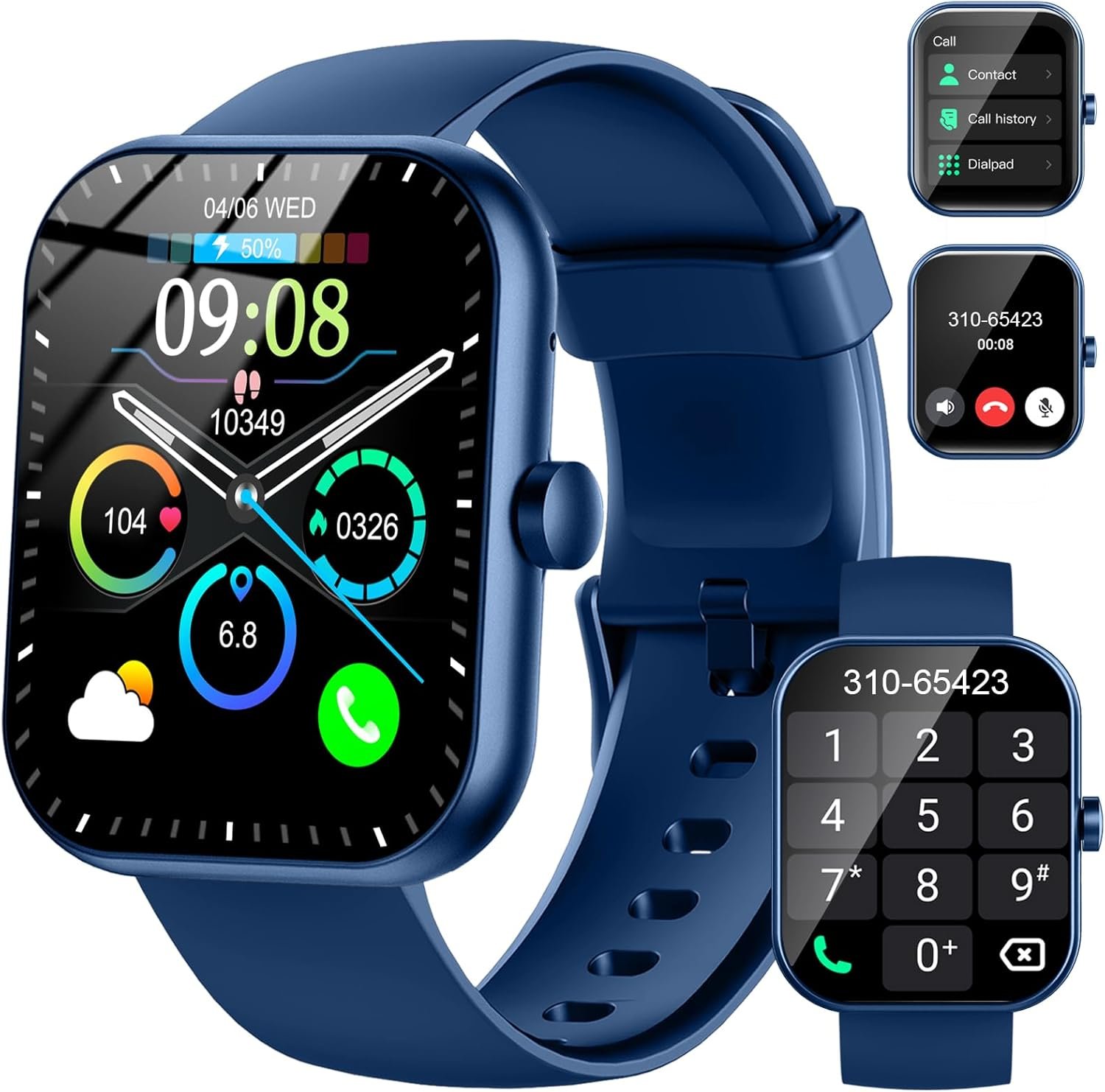 Smart Watch (Answer/Make Call), 1.96″ HD Smartwatch for Women, 2025 Fitness Watch with 112+ Sport Mode/Pedometer/Calories/Sleep/Heart Rate Monitor, IP68 Waterproof Fitness Tracker for Android iOS