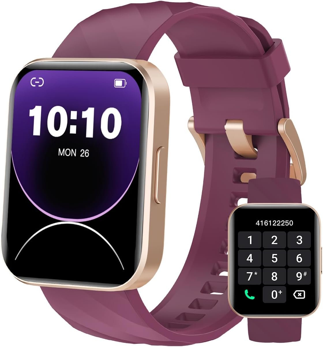 Smart Watch (Answer/Make Calls), 1.85″ Smart Watches for Men Women Digital Watch Fitness Tracker with 100+ Sport Modes Heart Rate Monitor Watch for iOS Android Phones Waterproof Purple