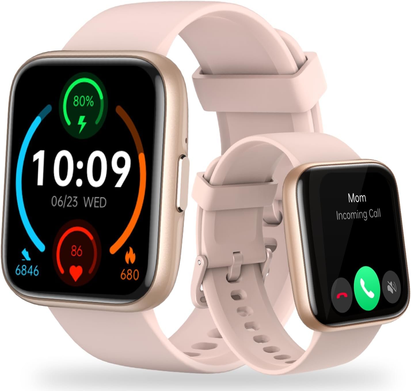 Smart Watch for Men Women (Answer/Make Calls) 1.83″ Activity Tracker for Android iOS,Fitness Tracker with 100+ Sport Modes, IP68 Waterproof, Heart Rate/Sleep Monitor, Spo2, Pedometer (Pink)