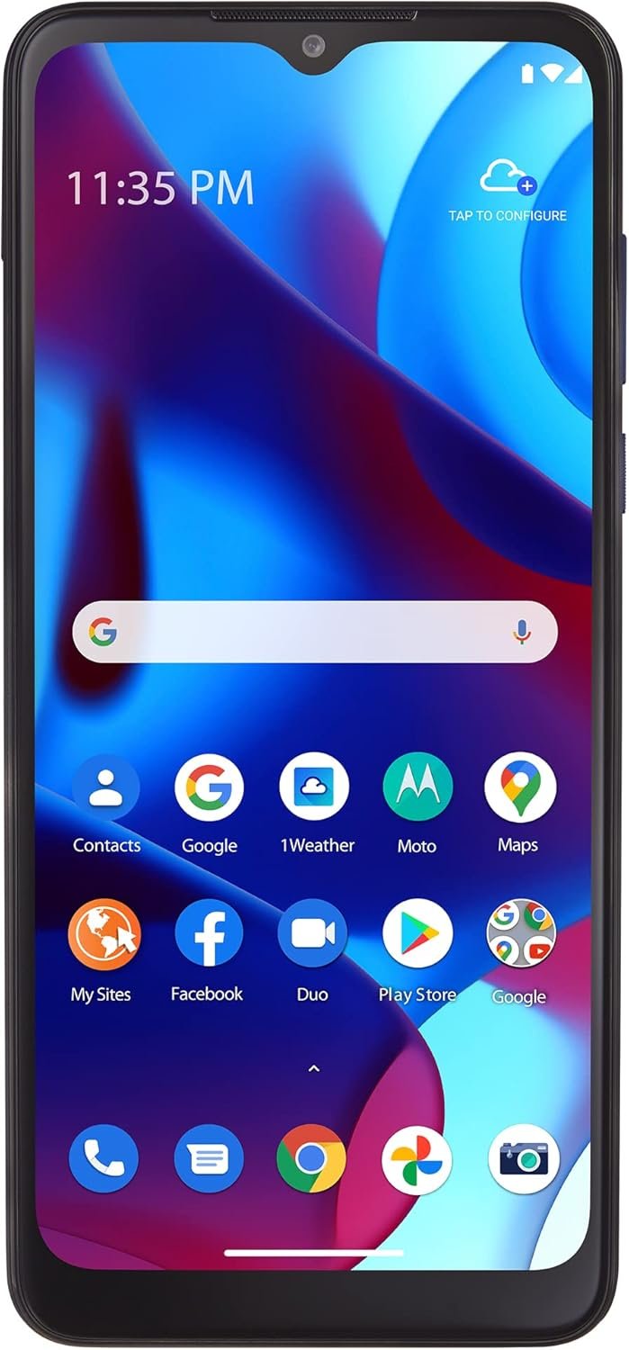 Tracfone Motorola Moto g Pure, 32GB, Blue – Prepaid Smartphone (Locked)