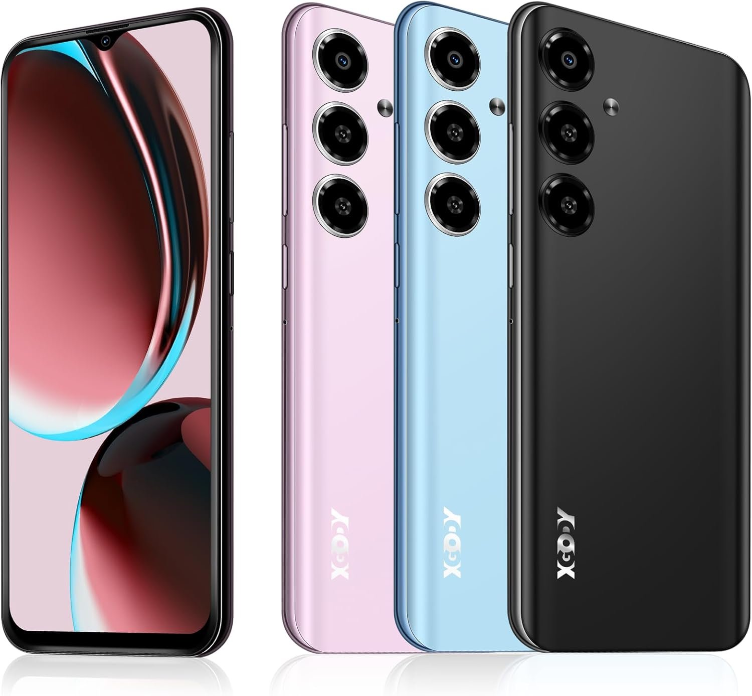 Xgody V50 Unlocked Cell Phones, 4GB+64GB ROM, 6.52″ HD Incell Screen Smartphone, Dual 4G LTE Unlock Android Phone, 13MP+5MP Camera, Face Unlock, 4500mAh Battery Mobile Phone