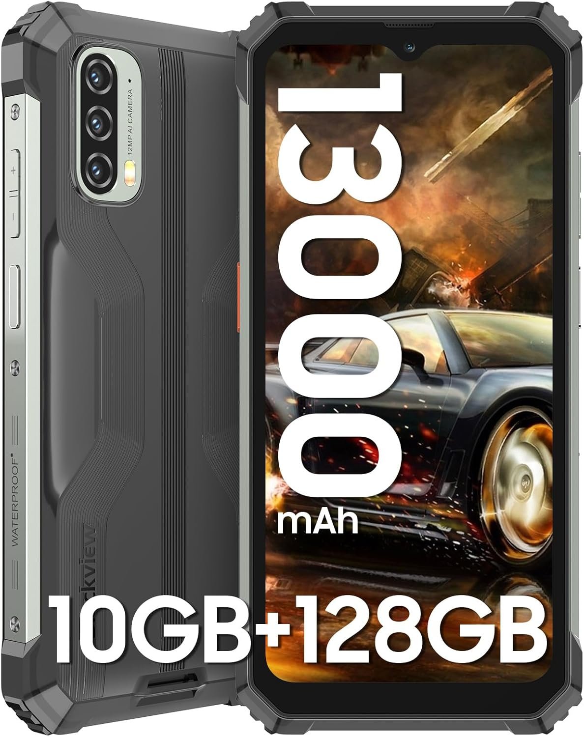 Blackview Phone BV7100 Rugged Smartphone,13000mAh 33W Fast Charge,10GB+128GB/1TB Expand Rugged Phone, 6.58″ FHD+ 1080*2408, IP69K Waterproof Smartphone, NFC/OTG/Glove Mode, Face/Fingerprint Unlocked