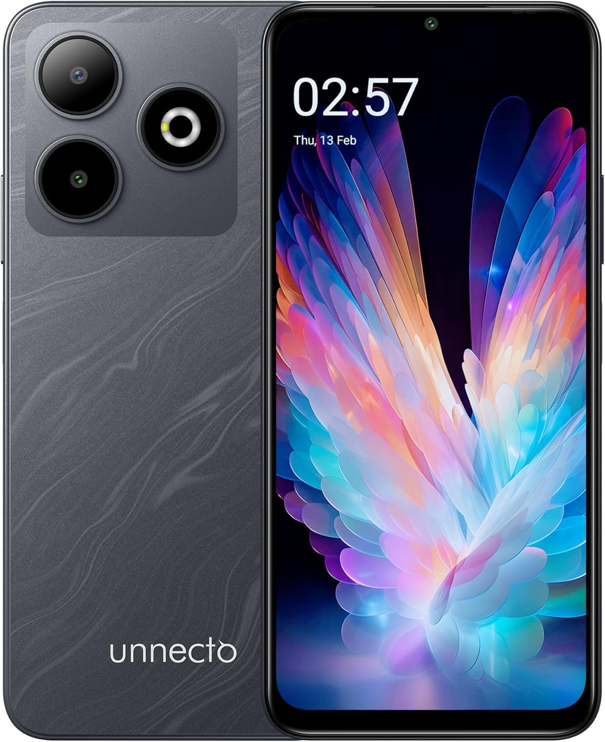 Bolt 10 | Dual SIM | Unlocked Smartphone | Android 14 | 2 Day Battery | NFC | 6.56” HD+ Display | 4GB + 8GB VRAM | 128GB Storage | 16MP Dual Camera | Fingerprint | Charcoal