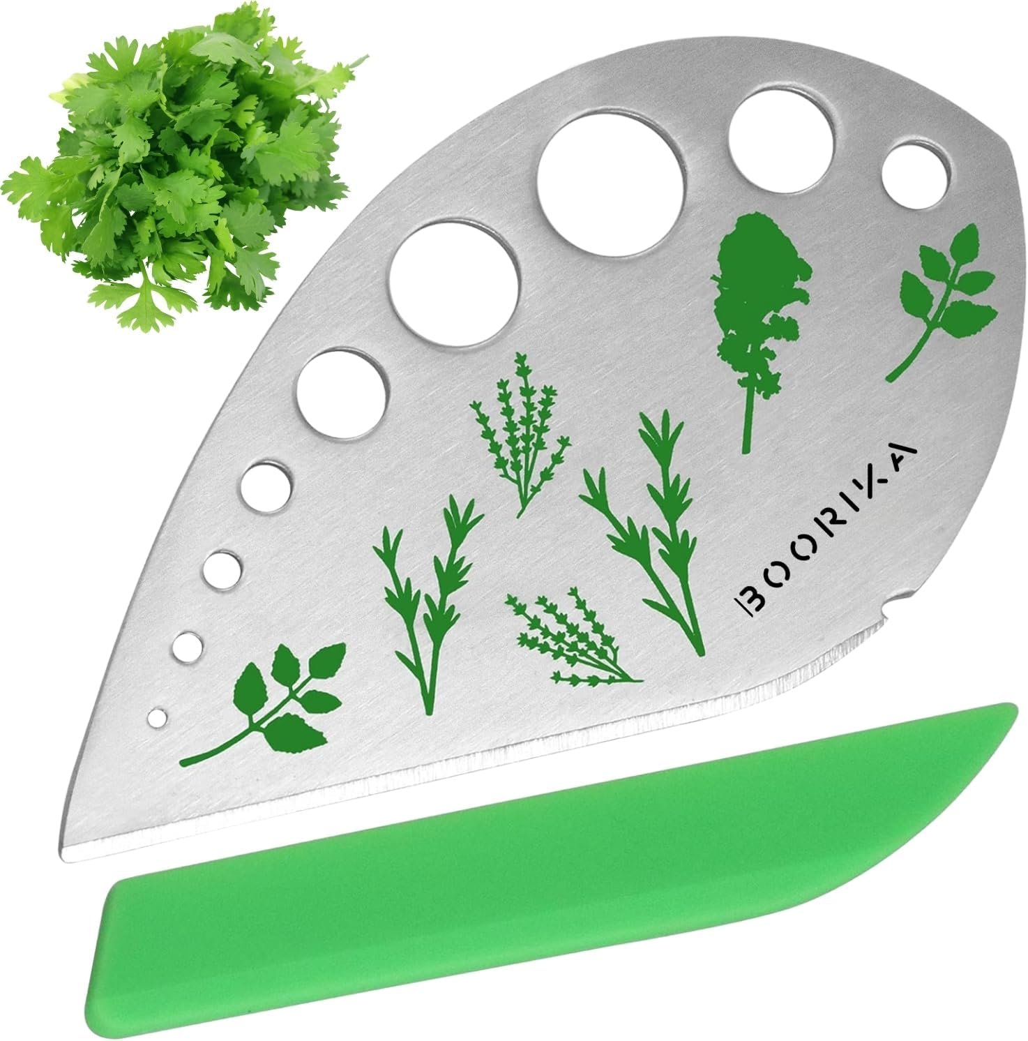Herb Stripper Tool – 9-Hole Stainless Steel Herb Peeler for Quick Leaf Stripping – Multi-Purpose Kale, Thyme, Rosemary, and Basil Stripper with Cutting Edge – Durable & Easy to Clean Kitchen Gadget