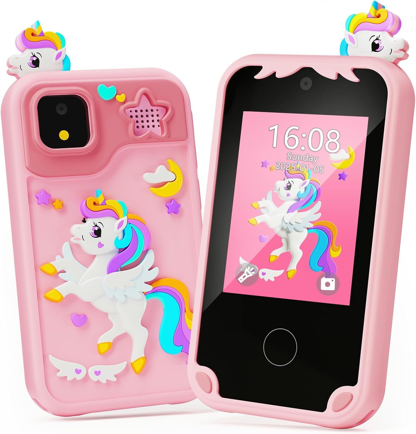 Kids Phone for Girl Toys, Kids Smart Phone Birthday Gifts Toddler Kids‘ MP3 Players Ages 2, 3, 5, 7, 8, 10 Year Old, Educational Learning Toys with 2.8″ Touchscreen, Music Player, Camera, Game, 8GB