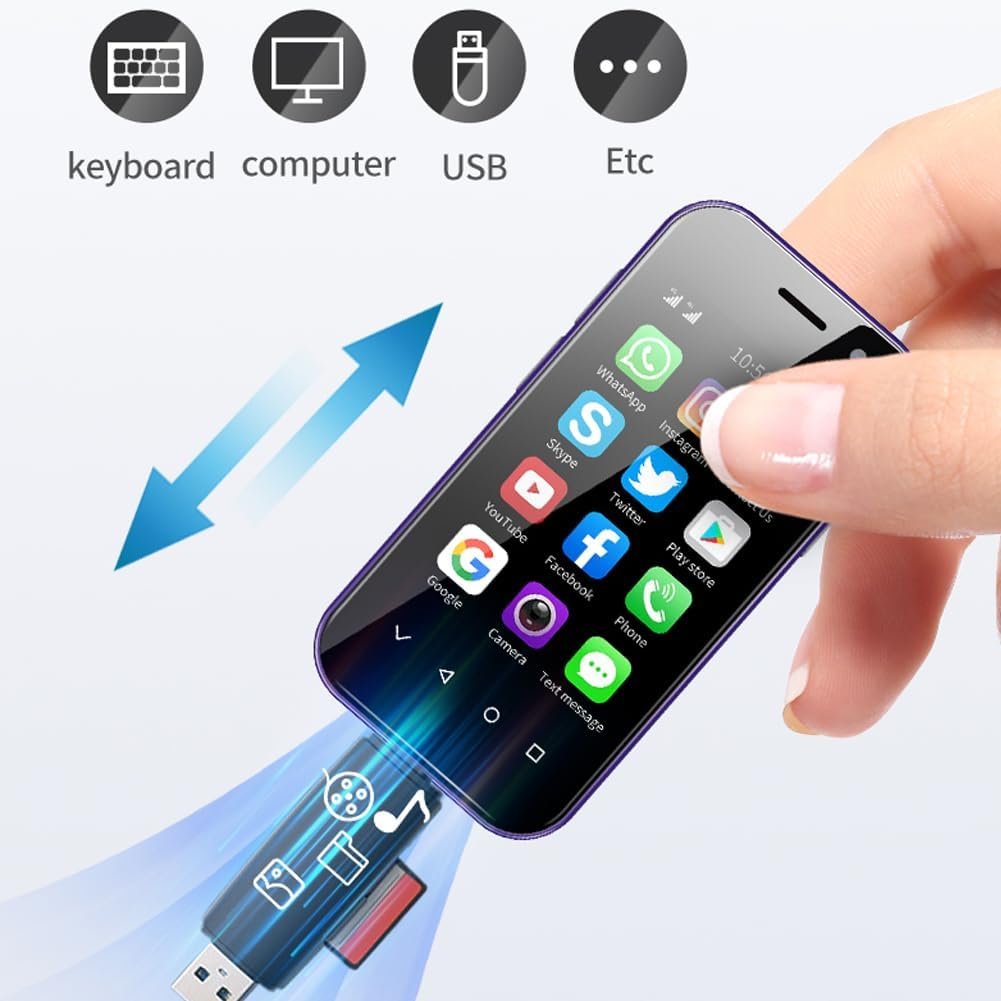 Mini 4G Smartphone Unlocked, 3.0 Inch Dual Sim Quad Core Mini Phone Premium Child Phone Small Smartphone Student Pocket Cellphone, 2+16GB (Black)