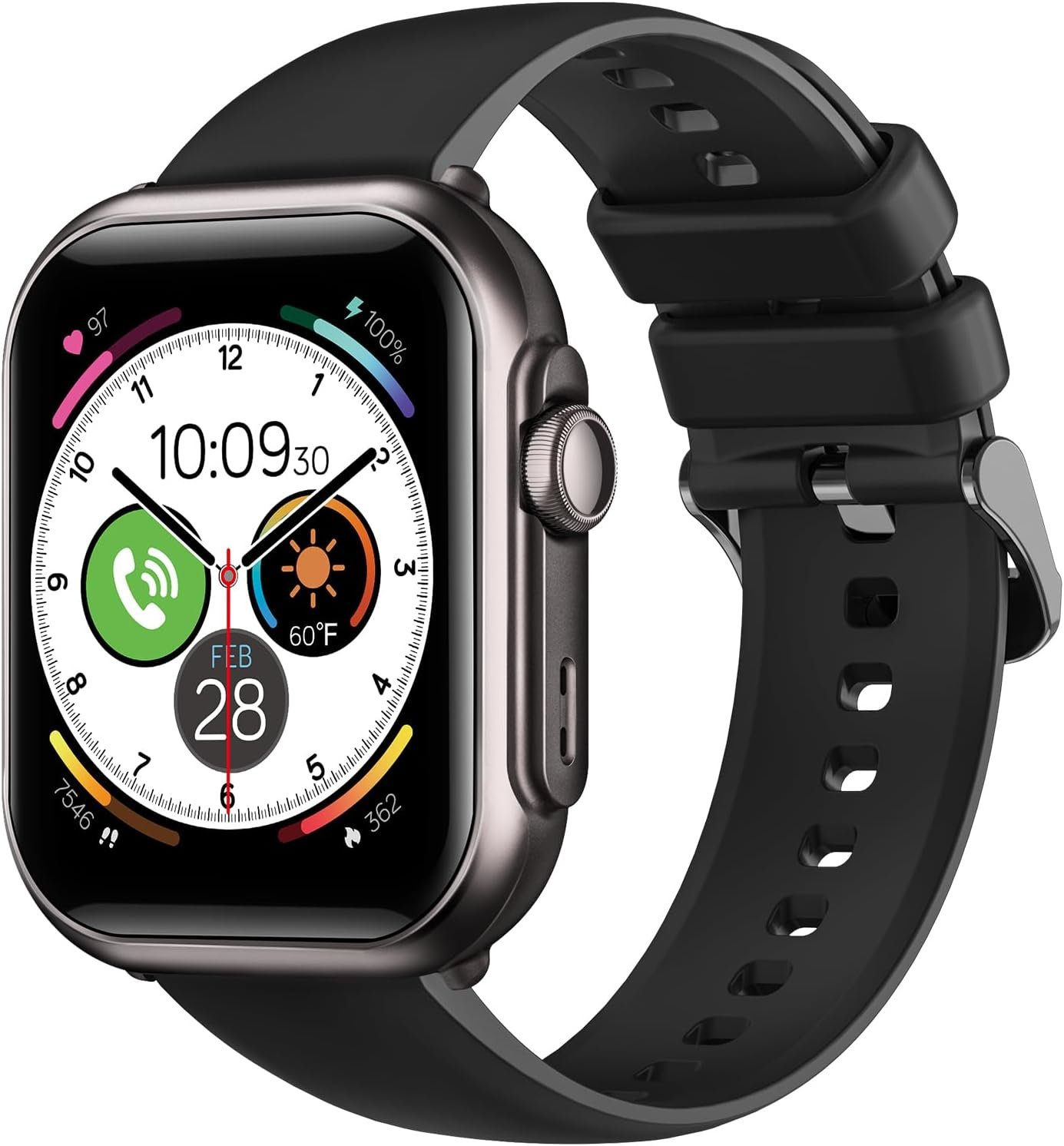 Smart Watches for Men Fitness Tracker: 1.85″ Smart watch with 1000 mAh 100 Day+Battery Life Make/Recive Call Heart Rate Blood Pressure SpO2 Sleep Monitor 120+ Sport Mode 5ATM for iPhone Android Phones