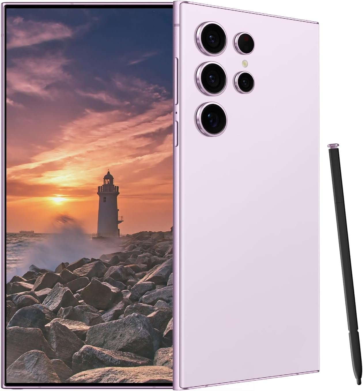 C24 Ultra Unlocked Cell Phones Smartphone Android 13 Phones 8+256GB/6.8″ HD Screen/Dual SIM/108MP+48MP Camera/6800 mAh/Built-in Pen (Pink)