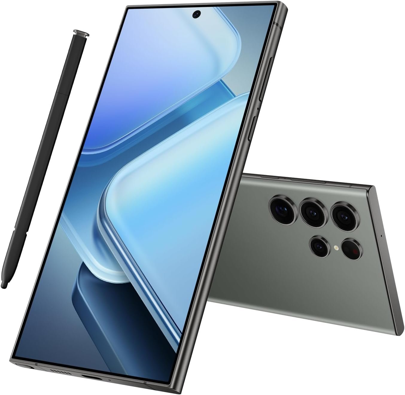 C24 Ultra 5G Unlocked Cell Phone, 6+256GB Smartphone, Android 13.0, 48+108MP Zoom Camera, Build in Pen,Long Battery Life 6800mAh, Dual SIM, 6.8“ HD Screen,Face ID/Fingerprint Lock/GPS (Black)