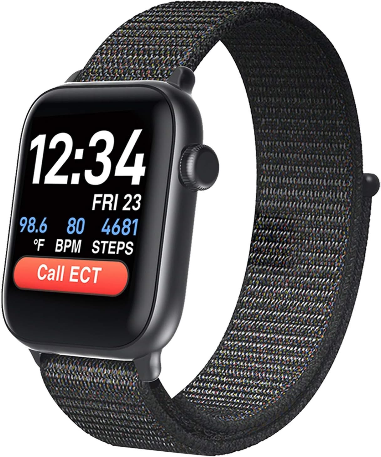 COCO Bluetooth Comfortable Health Monitoring Smartwatch for Seniors – Heart Rate, Body Temperature, Blood Oxygen, Activity Tracking, Medication Reminder, Personal Emergency PERS