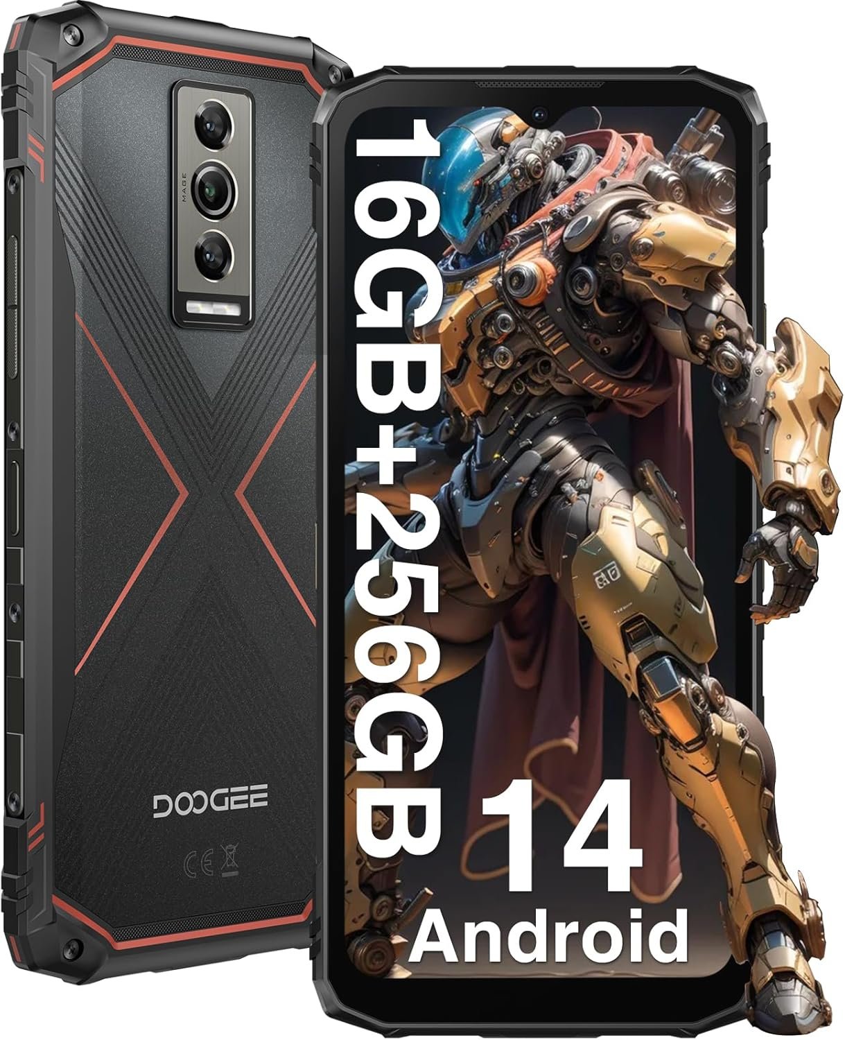DOOGEE Blade 10 Pro Rugged Phone Unlocked,16GB+256GB Rugged Smartphone,6.56″ 90Hz Screen, 5150mAh Battery, 50MP Camera, 4G Dual SIM Android 14 Phones, IP68/IP69K Waterproof Smartphone, NFC/OTG/GPS