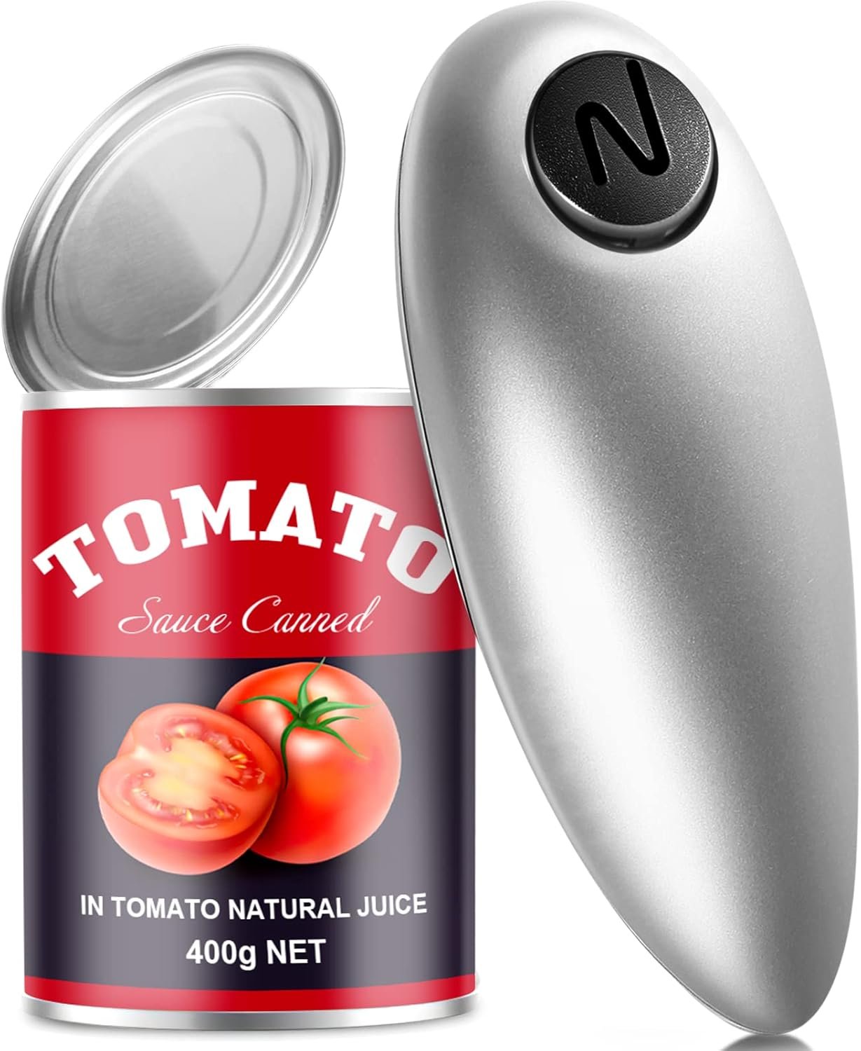 Electric Can Opener, Handheld One Touch Automatic Can Openers Fit Different Can Sizes and Shape with No Sharp Edges for Kitchen, Kitchen Gadgets for Senior with Arthritis