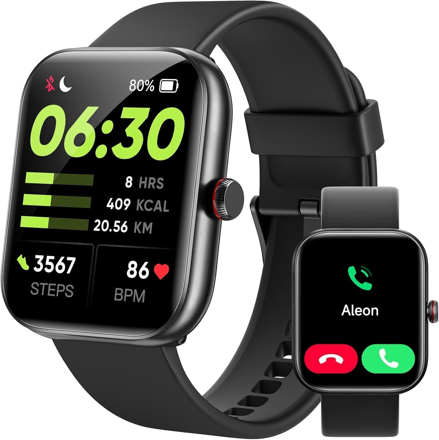 Fitness Tracker- [Alexa Built-in & Answer/Make Calls], 1.91″ Smart Watch with Heart Rate/Blood Oxygen/Sleep Monitor, Step Counter Fitness Watch with 100 Sports Modes, IP68 Waterproof for iOS Android