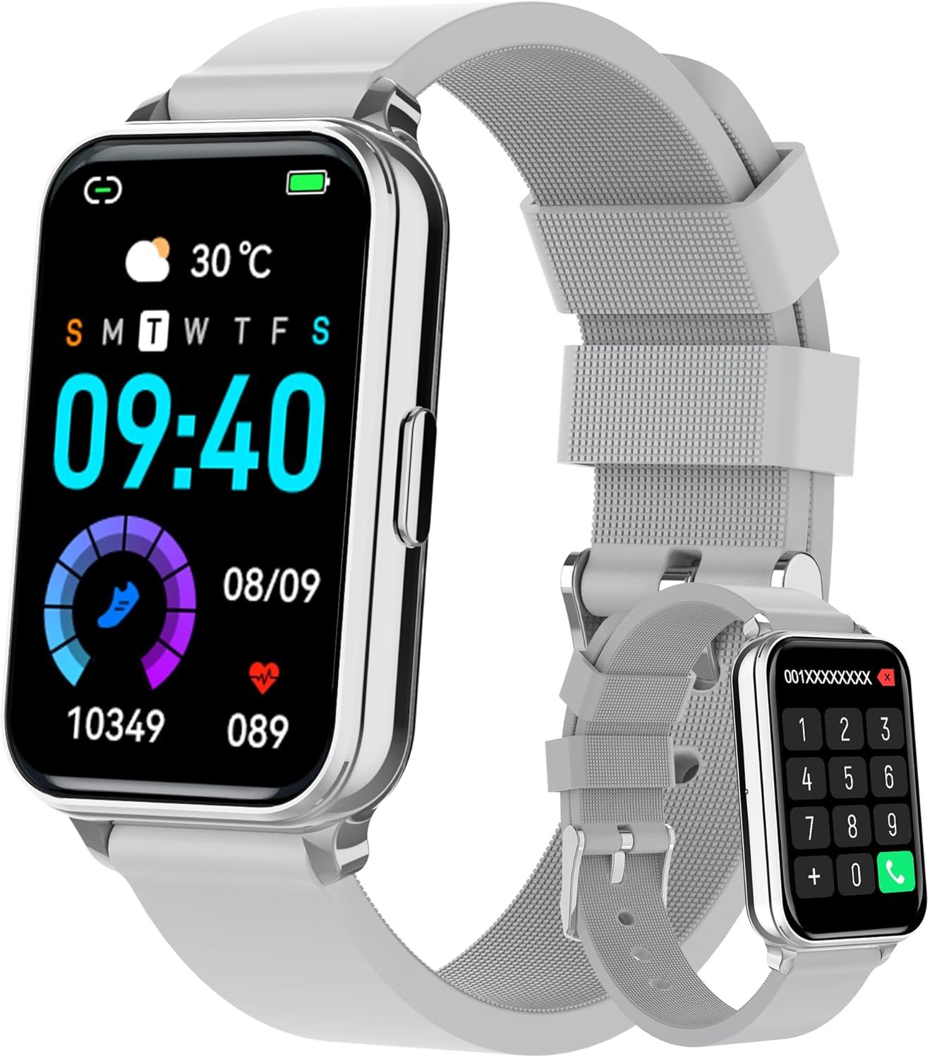 Fitness Tracker Smart Watch Make/Answer Calls for Women Men with Heart Rate Blood Oxygen Sleep Monitor Sports Modes Step Calorie Counter IP68 Waterproof for Android Phones and iPhone