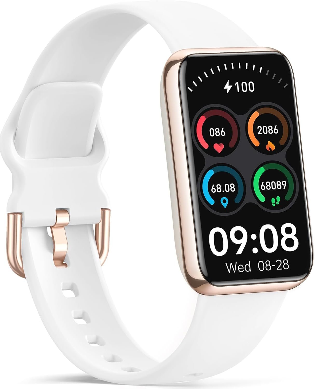 Health Fitness Tracker 2024 with 24/7 Heart Rate, Blood Oxygen, Blood Pressure, Sleep Tracker, IP68 Waterproof Activity Trackers with Step Tracker, Pedometer (S & L Bands Included)