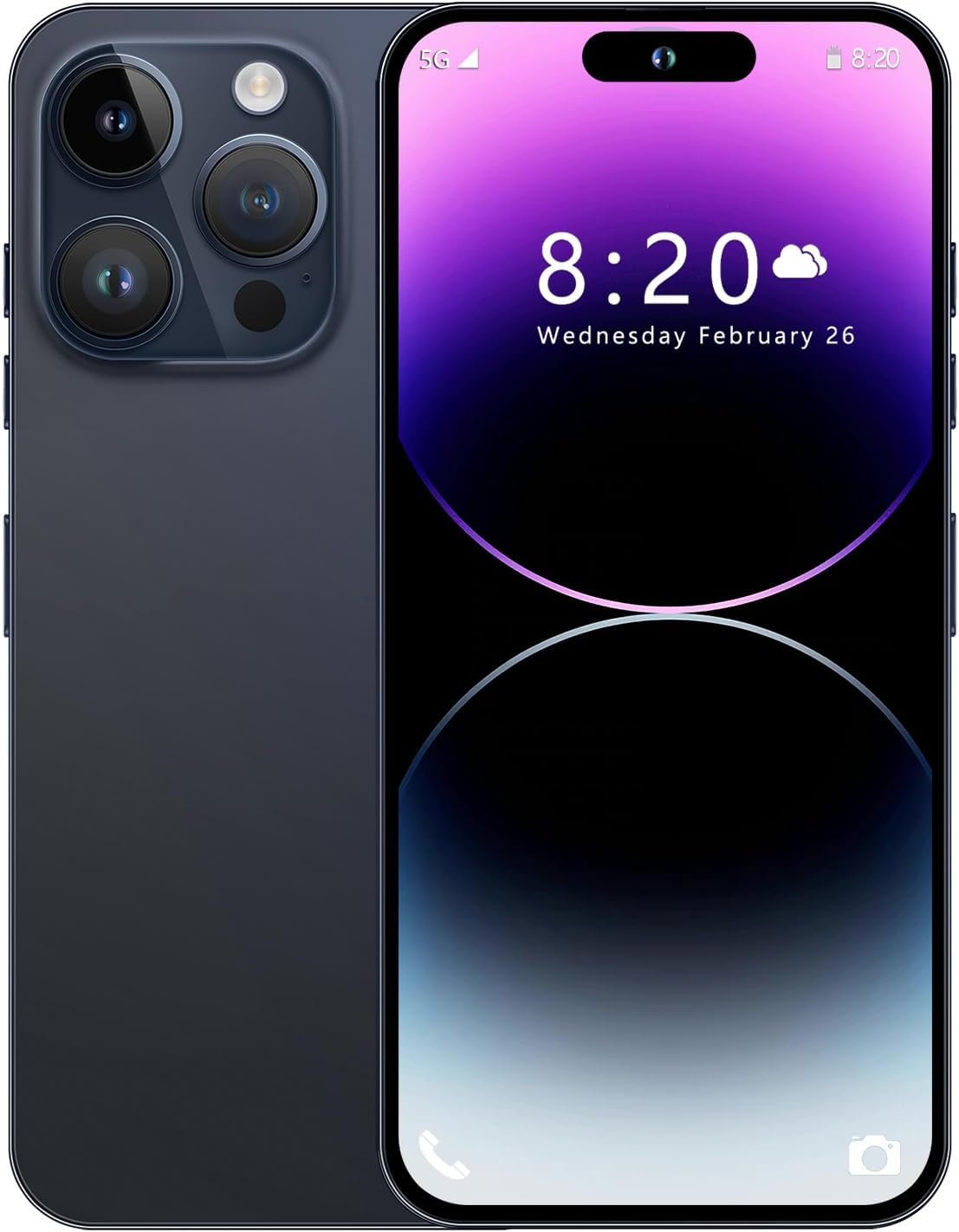 I14 Pro Max Unlocked Cell Phone,Long Battery Life 6.82″ HD Screen Unlocked Phones,Android13 6+256GB Smartphone with 128G Memory Card,Dual SIM/Fingerprint Lock/Face ID/GPS (Deep Blue)