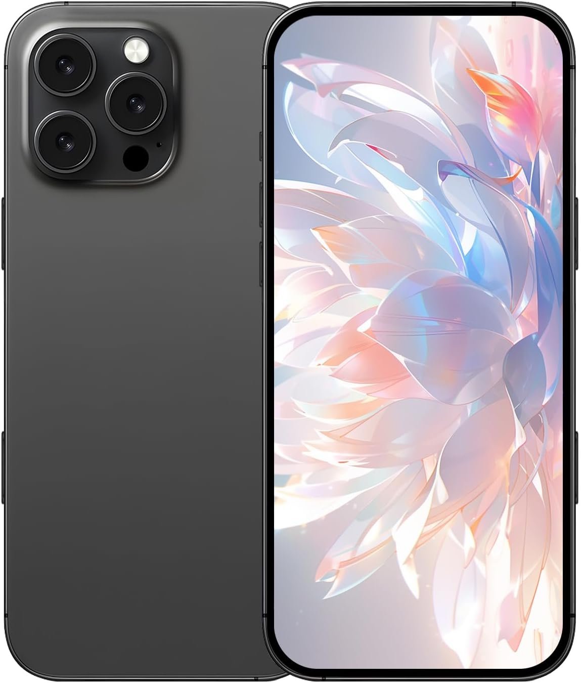 I17 Pro Max Phone Unlocked, Android 15 Smartphone 12GB+256GB/1TB Expandable,6.8 Inch Screen 7800mAh Battery 108MP Camera Dual SIM Cell Phone NFC/GPS/Face ID/Fingerprint Unlock (Black)