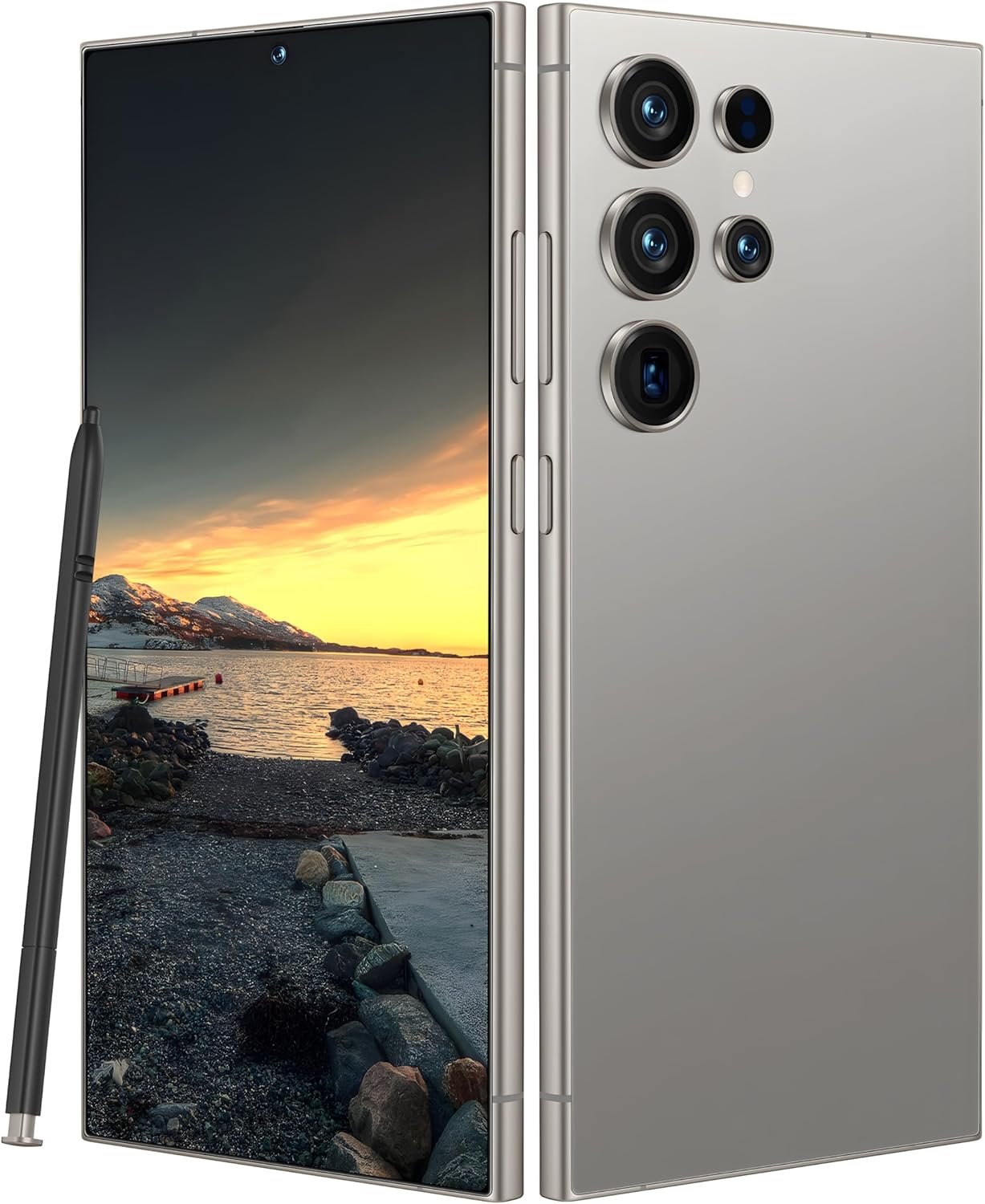 I24 Ultra 5G Unlocked Smartphone, 6.8″ HD+ Display, 8GB RAM + 256GB ROM, 6800mAh Battery, 108MP+48MP Dual Camera, Android 13, Dual SIM, Face ID, Fingerprint Lock, Global 5G Connectivity (Grey)