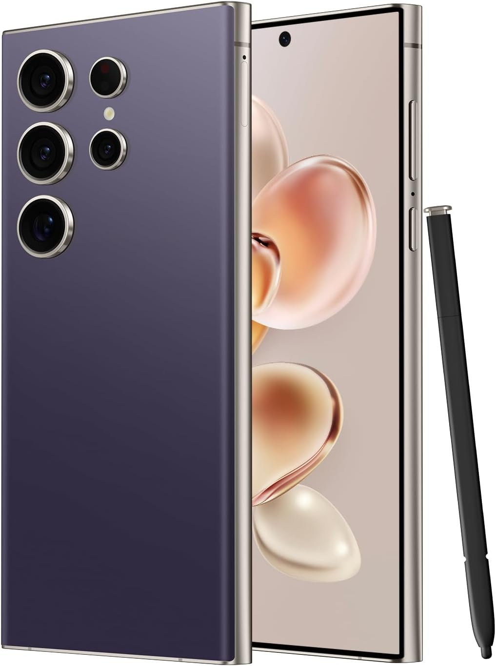 I24 Ultra Unlocked Smartphone,6GB+256GB Built in Pen with128GB Memory Card cell phone Android 13, 6.8″HD Screen Unlocked Cell Phone, 6800mAh, 48MP+108MP Dual Camera/Fingerprint Lock (Dark purple)