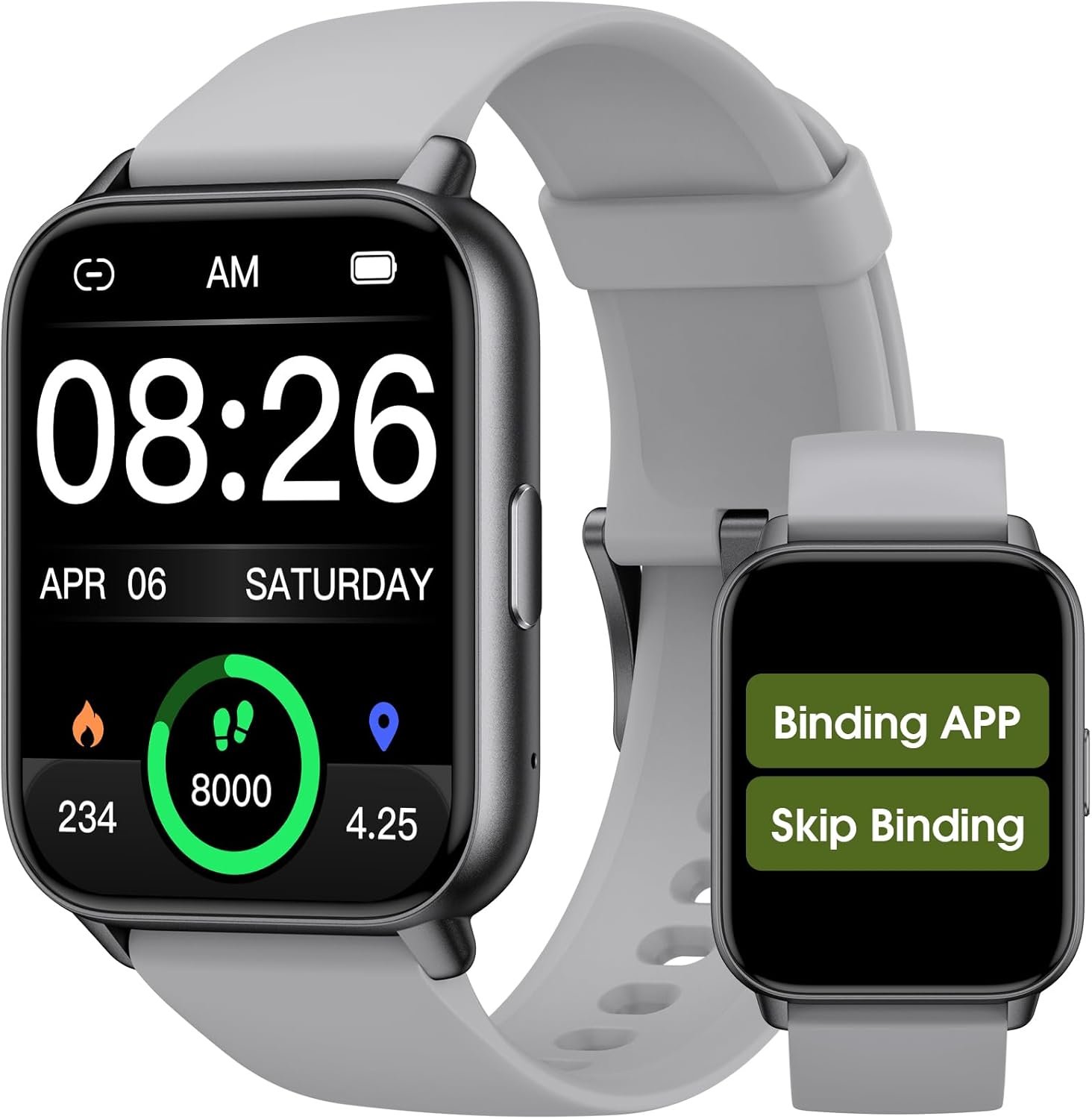 Kummel Smart Watch for Men Women, No App/Phone Required, Fitness Tracker with Pedometer, Bluetooth Call (Answer/Make Call), Heart Rate Blood Oxygen Monitor Step Counter, 100+ Sports Modes