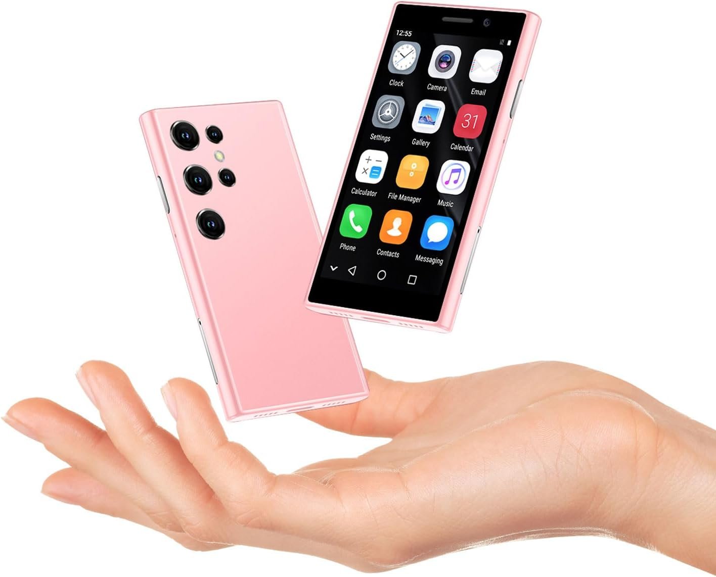 Mini Phone 3G Tiny Smartphone Unlocked with 2GB+16GB, 3.0″ HD Touch Screen,Small Pocket Cellphone Unlocked, Mini Phones for Kids,Best Gift for Kids – Pink