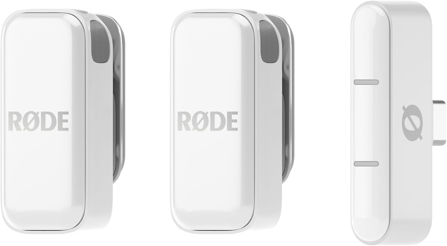 RØDE Wireless Micro – Compact Wireless Microphone, Two Mics with Charge Case for Smartphone Content Creation – USB-C, White