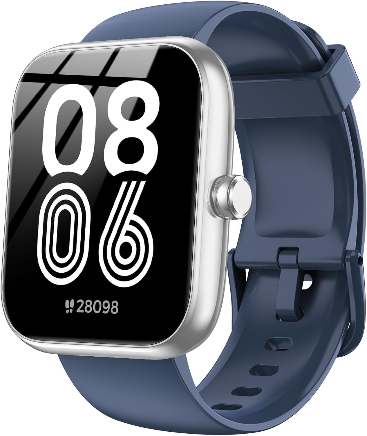 Smart Watch with Alexa & Bluetooth Calls, 1.83″ HD Fitness Tracker for Men Women, IP68 Waterproof, 120+ Workout Modes, 24/7 Heart Rate/Sleep Tracking, iOS Android Compatible (Blue)