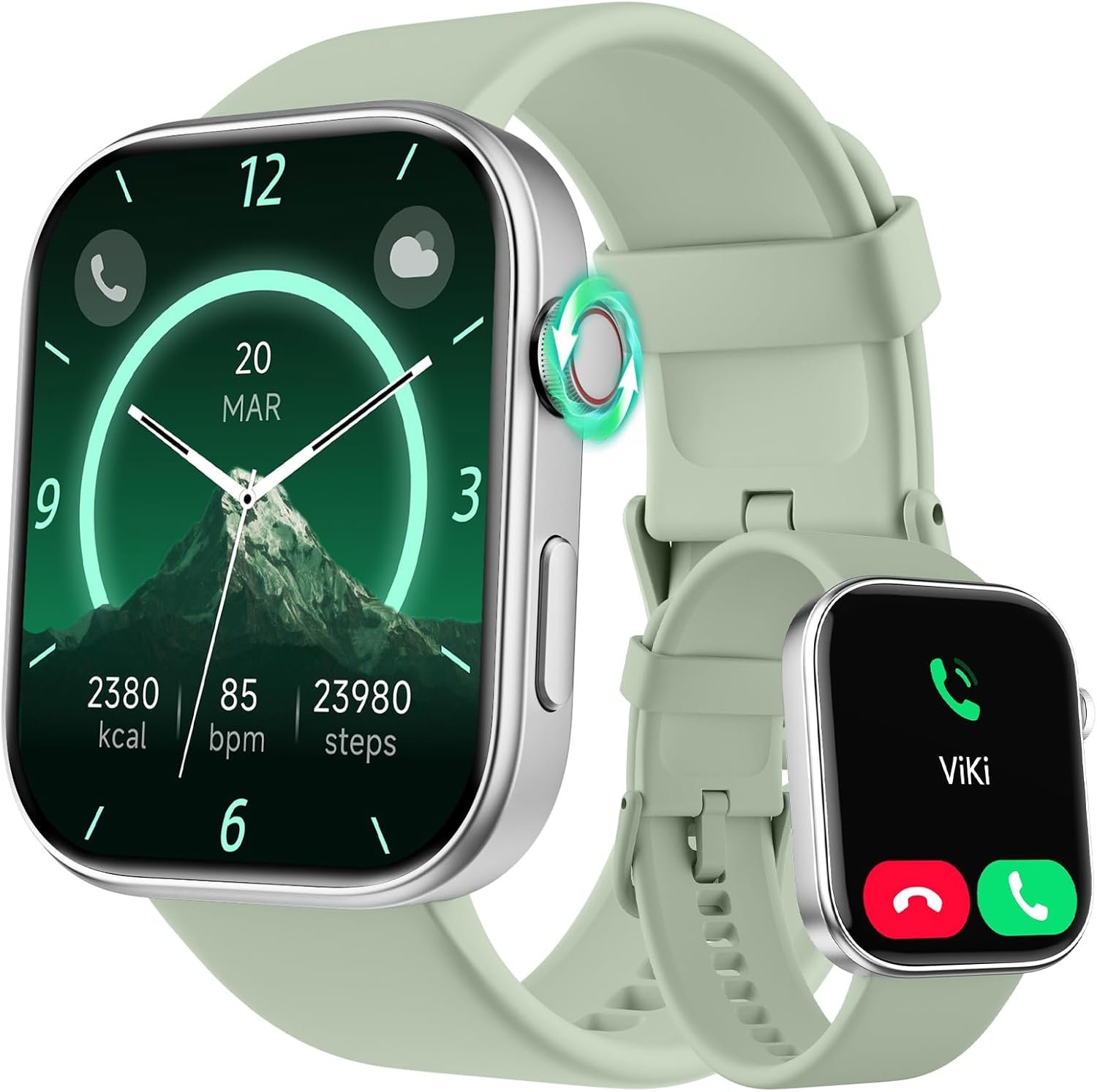 Tensky Smart Watch for Men Women Android & iOS, AI Voice, 1.99″ AMOLED Fitness Tracker with Bluetooth Call, 3ATM Waterproof Heart Rate/Sleep/SpO2 Monitor, Pedometer, 100+ Sports, 12 Days Battery Life