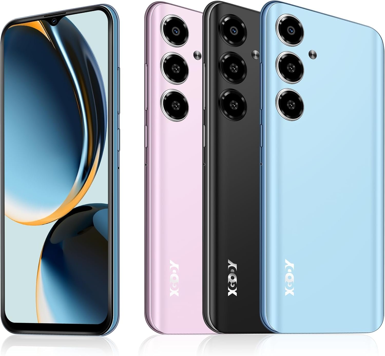 Xgody V50 Unlocked Cell Phones, 4GB+64GB ROM, 6.52″ HD Incell Screen Smartphone, Dual 4G LTE Unlock Android Phone, 13MP+5MP Camera, Face Unlock, 4500 mAh Smart Mobile Phone(Baby Blue)