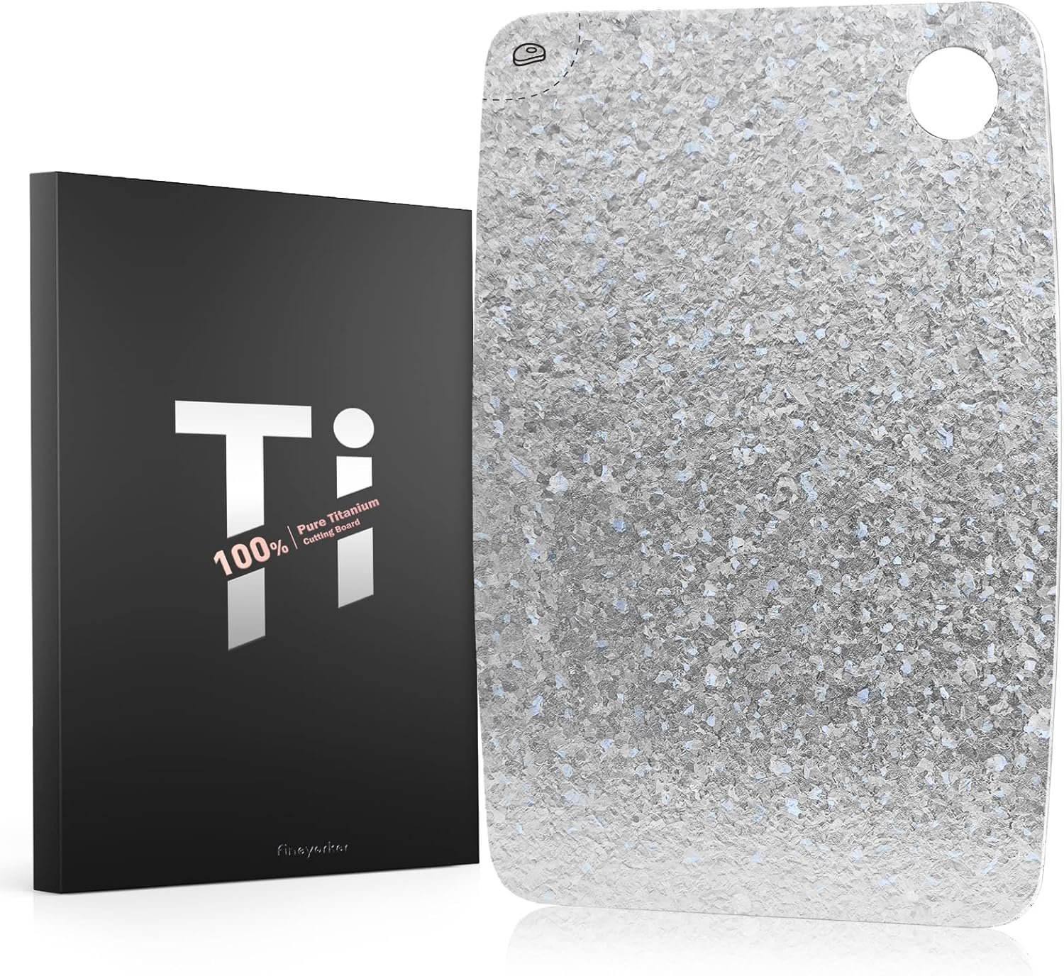 100% Pure Titanium Cutting Board – EPA-Certified Antibacterial Cutting Boards, Double-Sided Pure Titanium Cutting Board for Kitchen and Outdoor Cooking (12″x8″)