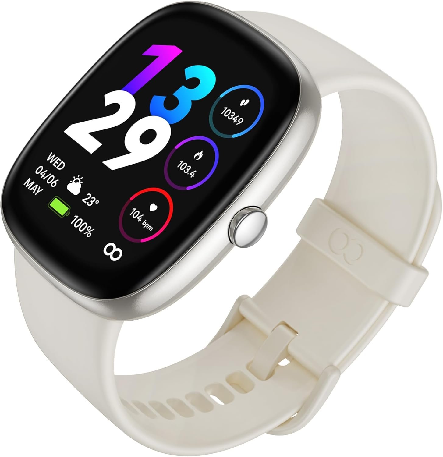 Health Fitness Tracker, 24/7 Heart Rate/SpO2/Sleep Monitor, 1.69” Activity Trackers with Pedometer, Calories & Step Counter, Fitness Smart Watches for Women Men (Cornsilk)