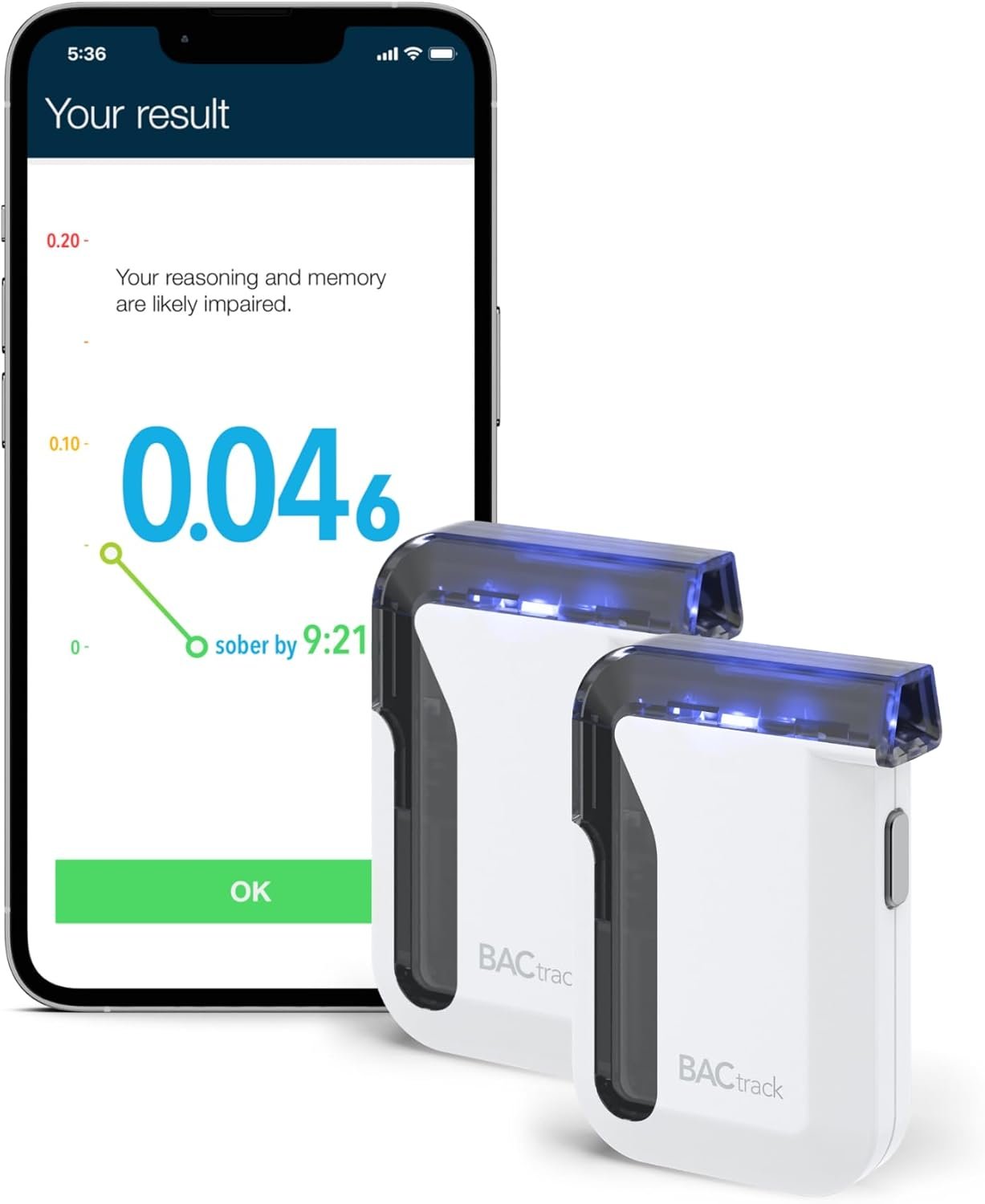 BACtrack Mobile Smartphone Breathalyzer | Professional-Grade Accuracy | Wireless Smartphone Connectivity | Compatible w/Apple iPhone, Google & Samsung Android Devices | Apple HealthKit Integration