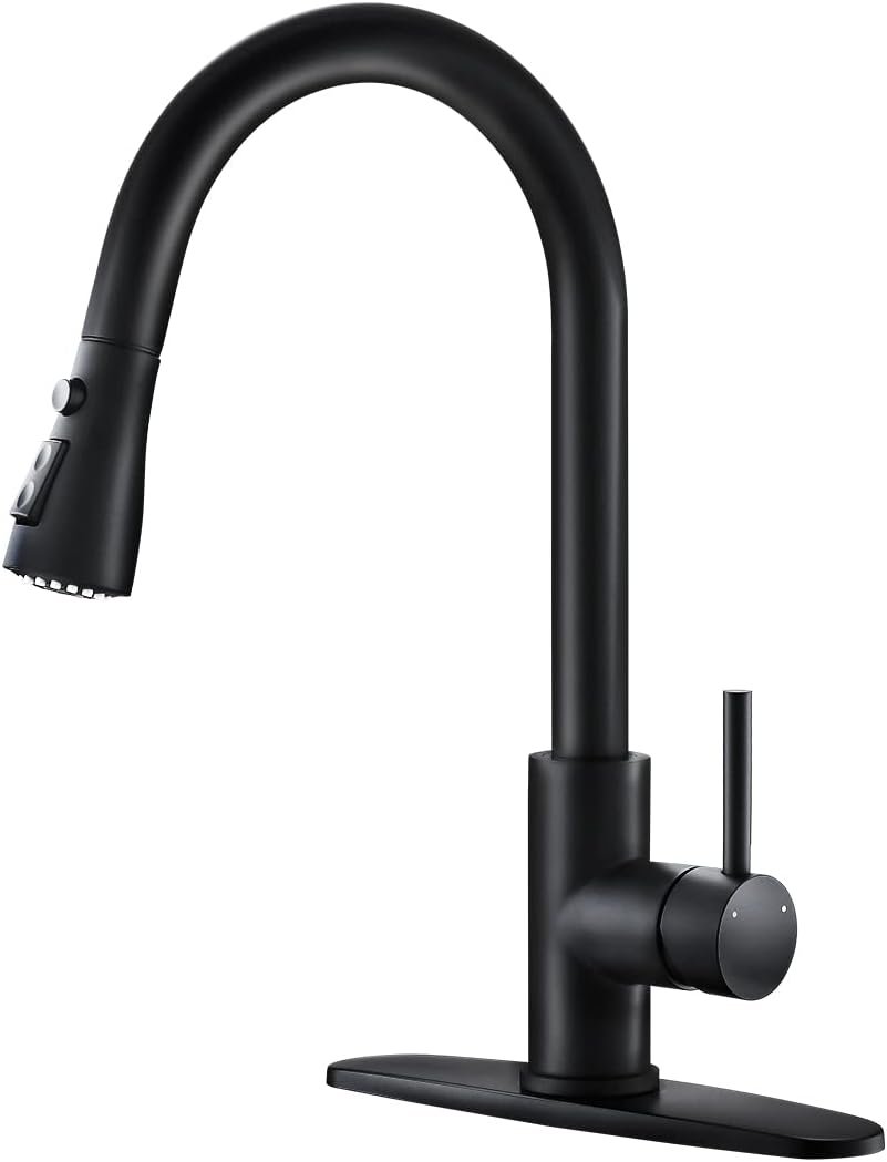 Black Kitchen Faucets with Pull Down Sprayer Kitchen Sink Faucet with Pull Out Sprayer Single Hole Deck Mount Single Handle Stainless Steel Grifos De Cocina 866068R